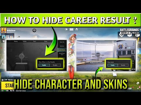 How to hide career results? Hide Character, Disable Character outfits and gun skins Bgmi Settings