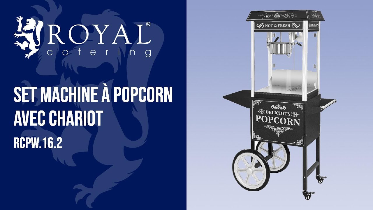 Machine à popcorn avec charriot