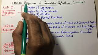 Basic Mathematics | 1st Semester Diploma Syllabus Overview |MSBTE (I - Scheme) Common to all branch