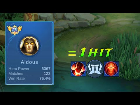 TOP GLOBAL ALDOUS 1 HIT!? NEW BEST BUILD AND EMBLEM SET 2023 - MLBB