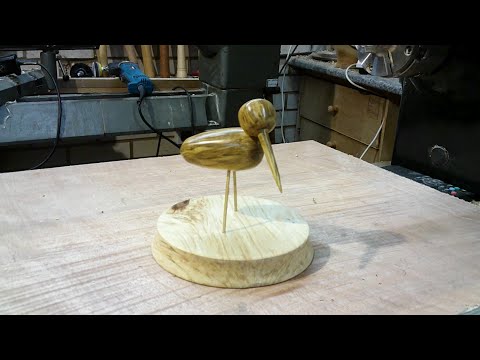 Wood turning a Wading bird #23