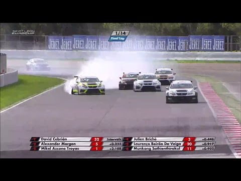 SEAT León Eurocup 2016. Race 2 Circuit de Barcelona-Catalunya. Amazing Battle For Win
