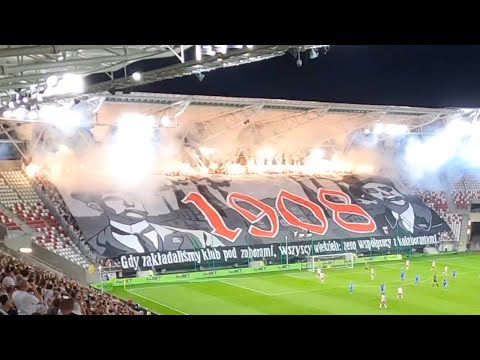 Oprawa oraz Piro na Galera podczas mecz ŁKS Łódź vs Ruch Chorzów - 19.08.2022
