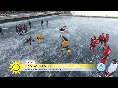 Luleå Hockey tränade utomhus på naturis: "Grymma isar och vackert väder" - Nyhetsmorgon (TV4)