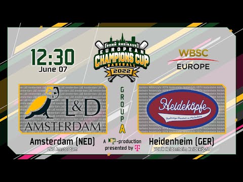 European Baseball Champions Cup 2022: L&D Amsterdam (NED) vs. Heidenheim (GER)