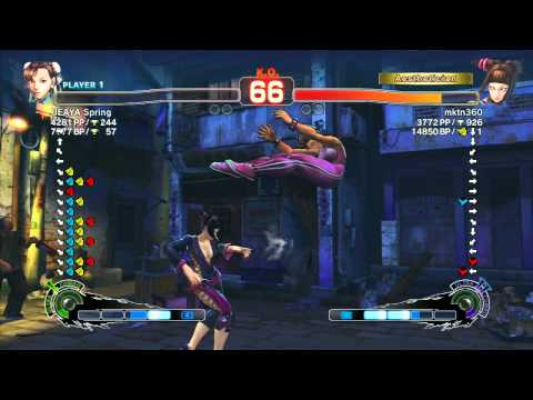 SSF4 AE: UEAYA Spring (Chun-Li) vs mktn360 (Juri) - Ranked Match (720p HD)