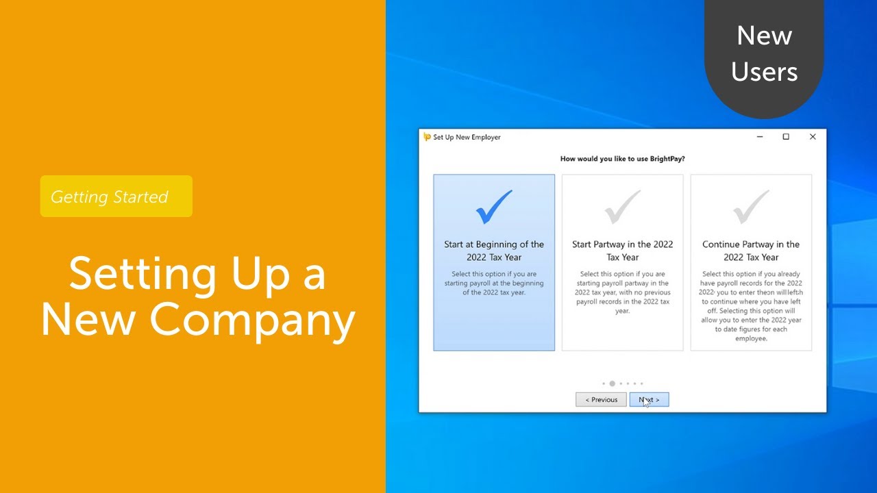 Setting up your new company in BrightPay | Getting Started