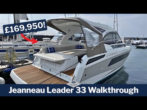 Jeanneau Leader 33 walkthrough, hard top twin cabin sports cruiser. Price now just £159,950.