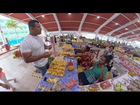 Port Vila, Vanuatu. Dinner at the Famous Stone Grill Restaurant, Port Vila Market, And Laplap