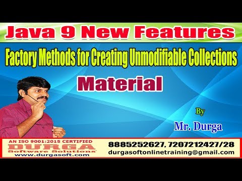 Download Java 9 New Features: Factory Methods for Creating unmodifiable Collections Material