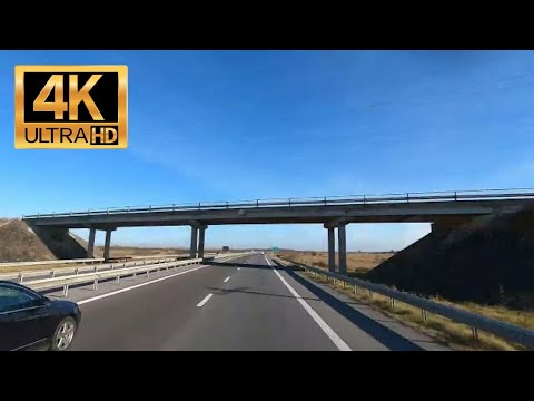 A1 Highway Pitesti to Bucharest Time Lapse. Autostrada A1 in 4 minute. 4K Video