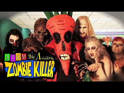 “Atom the Amazing Zombie Killer” 🧟 🎳 Radioactive Chicken Heads music video