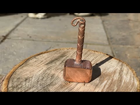 Casting Thor’s hammer melting copper at home