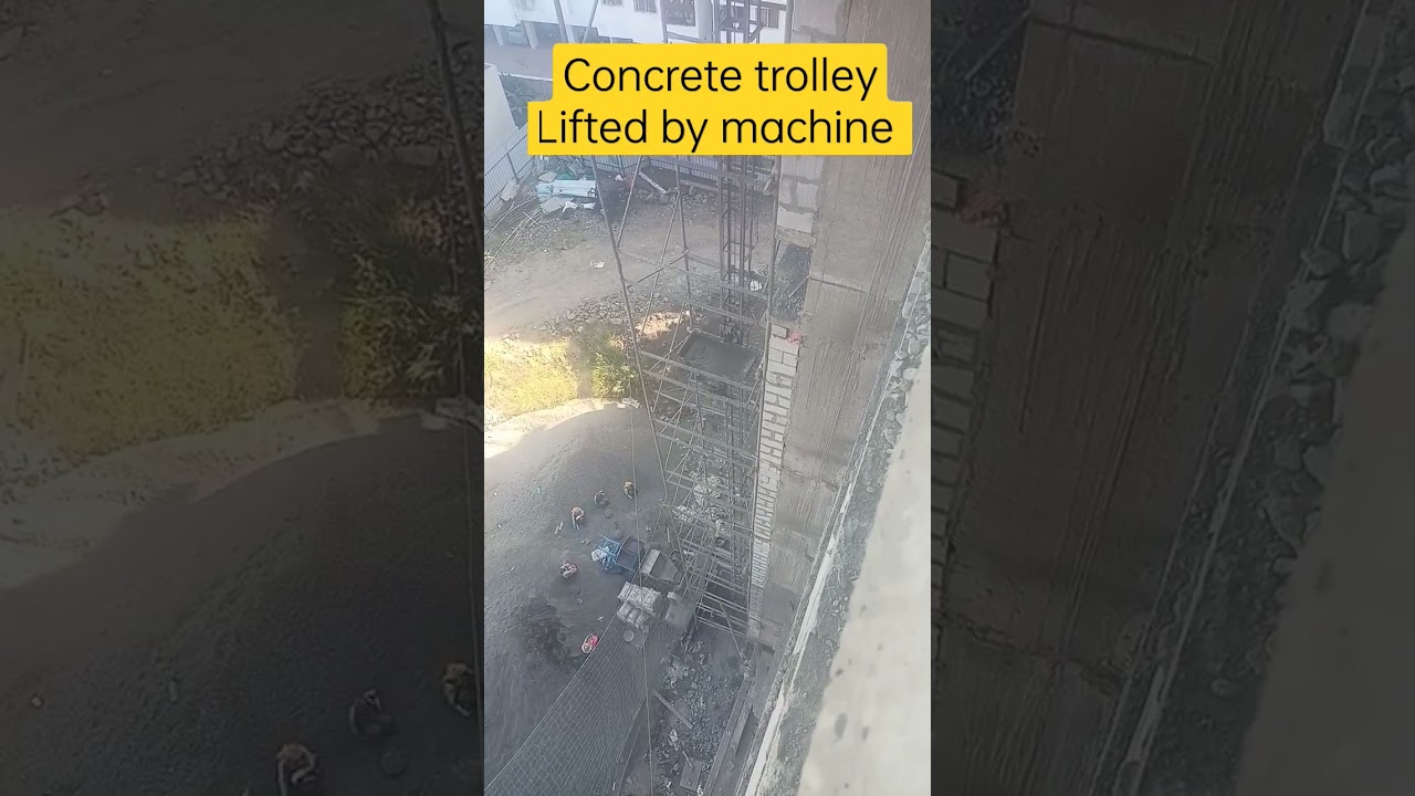 concrete trolley lifted by lift machine #shorts #youtubeshorts #viralshorts #civilengineering