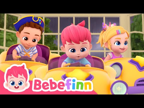 Go Away Rain!☔️ Baby Cars are COMING! | Bebefinn and Baby Shark | Nursery Rhymes & Kids Songs