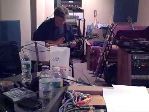 Duke Levine records guitar for Taylor Mesple, with John McVey engineering