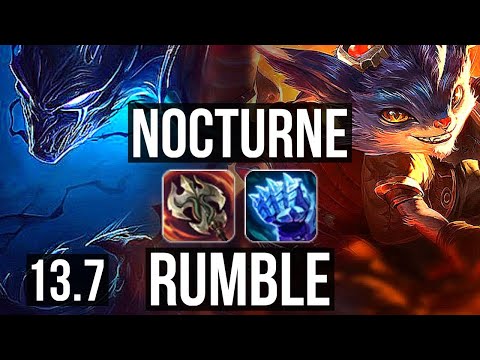NOCTURNE vs RUMBLE (TOP) | 5/0/2, 2.3M mastery | KR Master | 13.7
