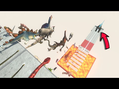 Don't Fall into the Lava Pool | All Units Long Jump Tournament - Animal Revolt Battle Simulator