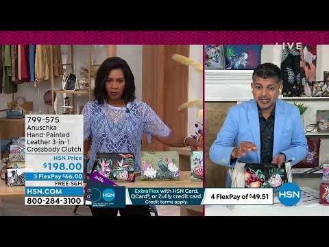 Anuschka HandPainted Leather 3in1 Crossbody Clutch