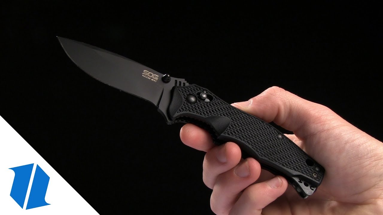 SOG Vulcan Mini Folding Knife (3" Black) VL-12