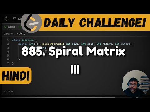 885. Spiral Matrix III | matrix | Leetcode Daily Challenge | DSA | Hindi