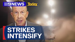 Israel ramps up airstrikes on Lebanon as conflict escalates | 9 News Australia
