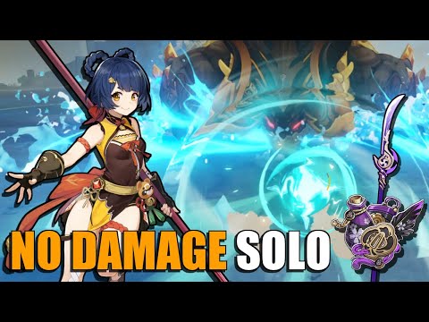 C4 Xiangling Solo vs Azhdaha NO DAMAGE (Emblem of Severed Fate + Engulfing Lightning)