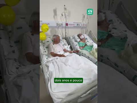 Casal de idosos comemora 73 anos de união internados em hospital; veja de vídeo