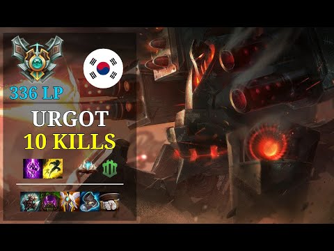 Urgot Top vs Akali - 10 kills - 근성맨 KR Grandmaster (336 LP) Patch 11.3