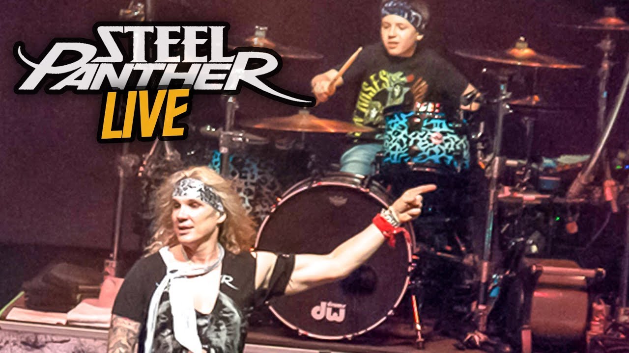 10 year old drummer w/Steel Panther - YouTube