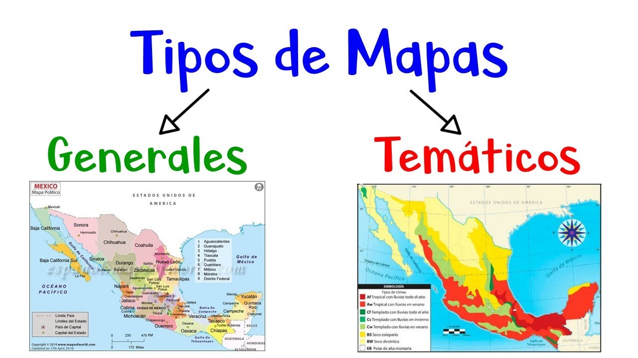 📍 ¿Tipos de Mapas? 📍Generales y Temáticos. 🗺 [Fácil y Rápido]