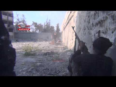 استهداف نقاط تمركز قوات النظام في جبهة بستان الباشا بواسطة لغم من قبل ألوية فجر الحرية