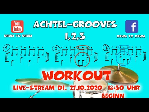 Achtel-Grooves 1,2,3 Workout 50-100bpm