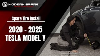 How do I install a spare tire on a 2020-2025 Tesla Model Y | Presented by Modern Spare