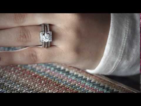 .50ct. Square Halo Ring Guard - TwoBirch  TB-GUARD-0057-WG-H