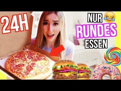 24 STUNDEN nur KREIS RUNDES ESSEN essen *Pizza, Donuts, Hamburger Challenge*