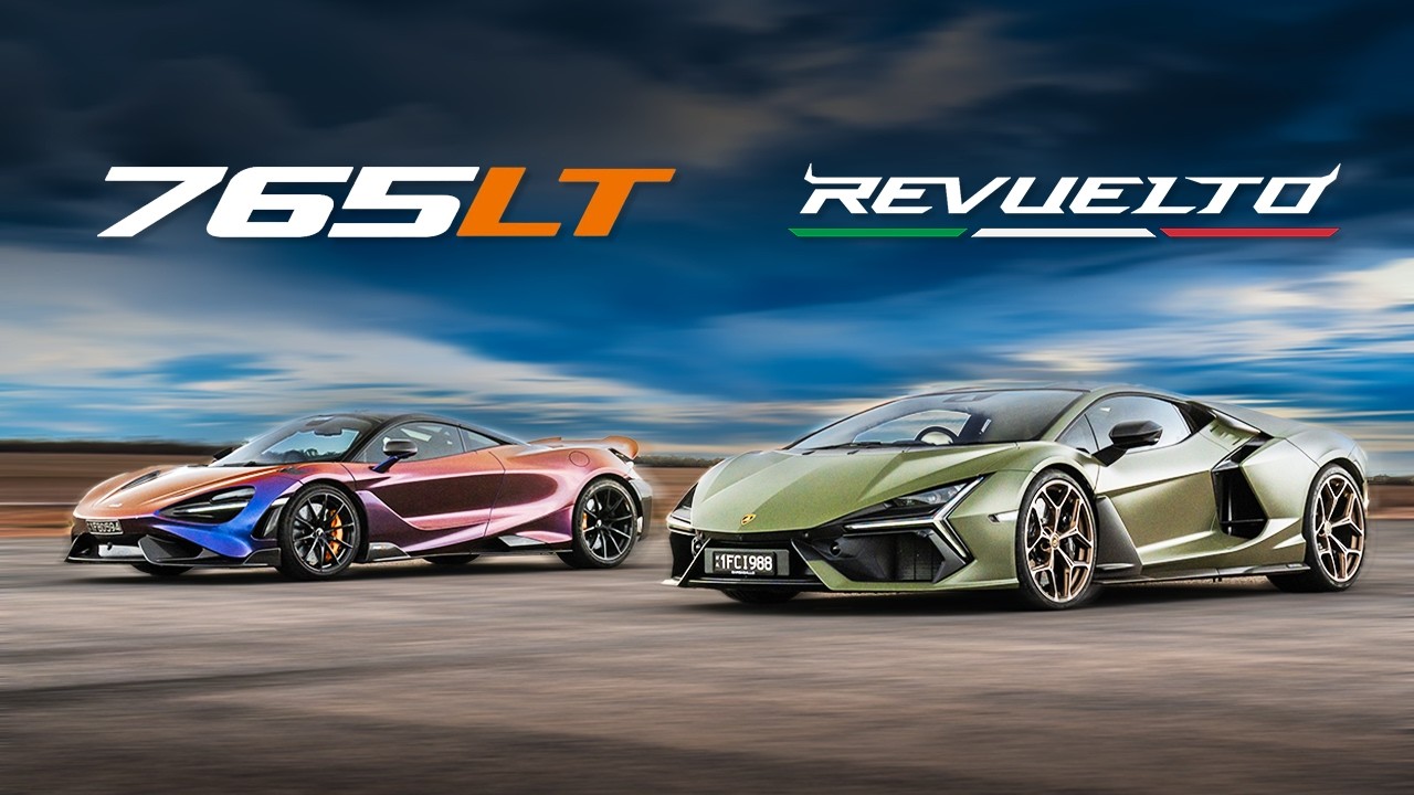 V12 Lamborghini Revuelto vs V8 McLaren 765LT DRAG RACE