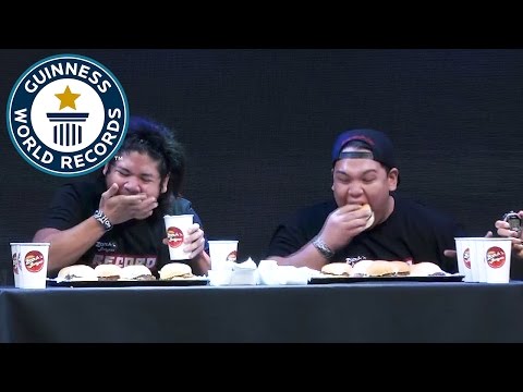 Most burgers eaten in one minute - Guinness World Records
