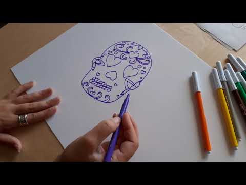 DESSINE FACILE #28 : Tête de mort mexicaine / HALLOWEEN