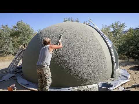 Men Build DIY DOME CABIN Using Giant BALLOON and CONCRETE | Start to Finish by @AircreteHarry