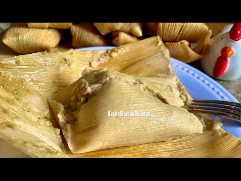 Tamales de pollo con chile verde con ingrediente secreto 😋