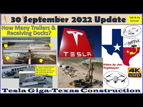 Huge progress & talk # of receiving docks & WOW Yard trailers! 30 September 2022 Giga Texas(07:35AM)