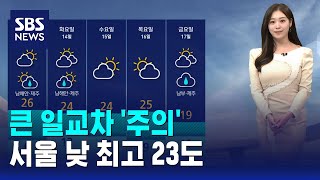 [날씨] 큰 일교차 '주의'..서울 낮 최고 23도 / SBS