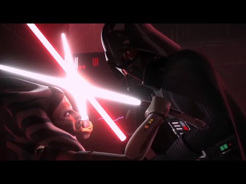 Star Wars Rebels | Darth Vader vs Ahoska Tano | Music change to Anakin Dark Deeds. |  PL/ENG