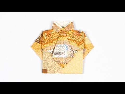 Hemd mit Krawatte aus Geldschein falten, Geldgeschenk zur Hochzeit