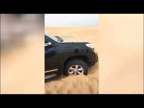 It's very hard to drive prado in desert of dubai