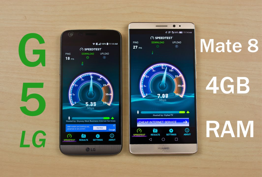 LG G5 vs Huawei Mate 8 4GB RAM - Speed Test Comparison Review!
