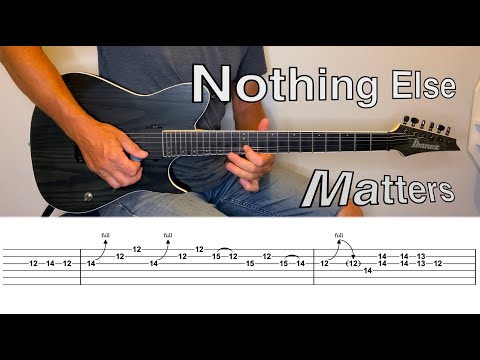 Nothing Else Matters - Guitar Solo Tutorial - Tab - Backing track - James Hetfield - Metallica