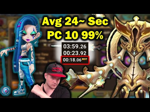 PC10 Fastest run possible?! 18 Sec! (Avg 24-25~) Julie is back! 99% Safe Team - Summoners War