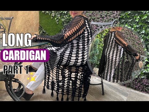 1ST PART / Long Cardigan / How to crochet - EASY AND FAST - BY LAURA CEPEDA